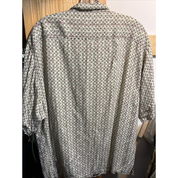 Original Island Sport VTG Hawaiian Shirt Men's Medium Multicolored Beige Tribal - Picture 7 of 10